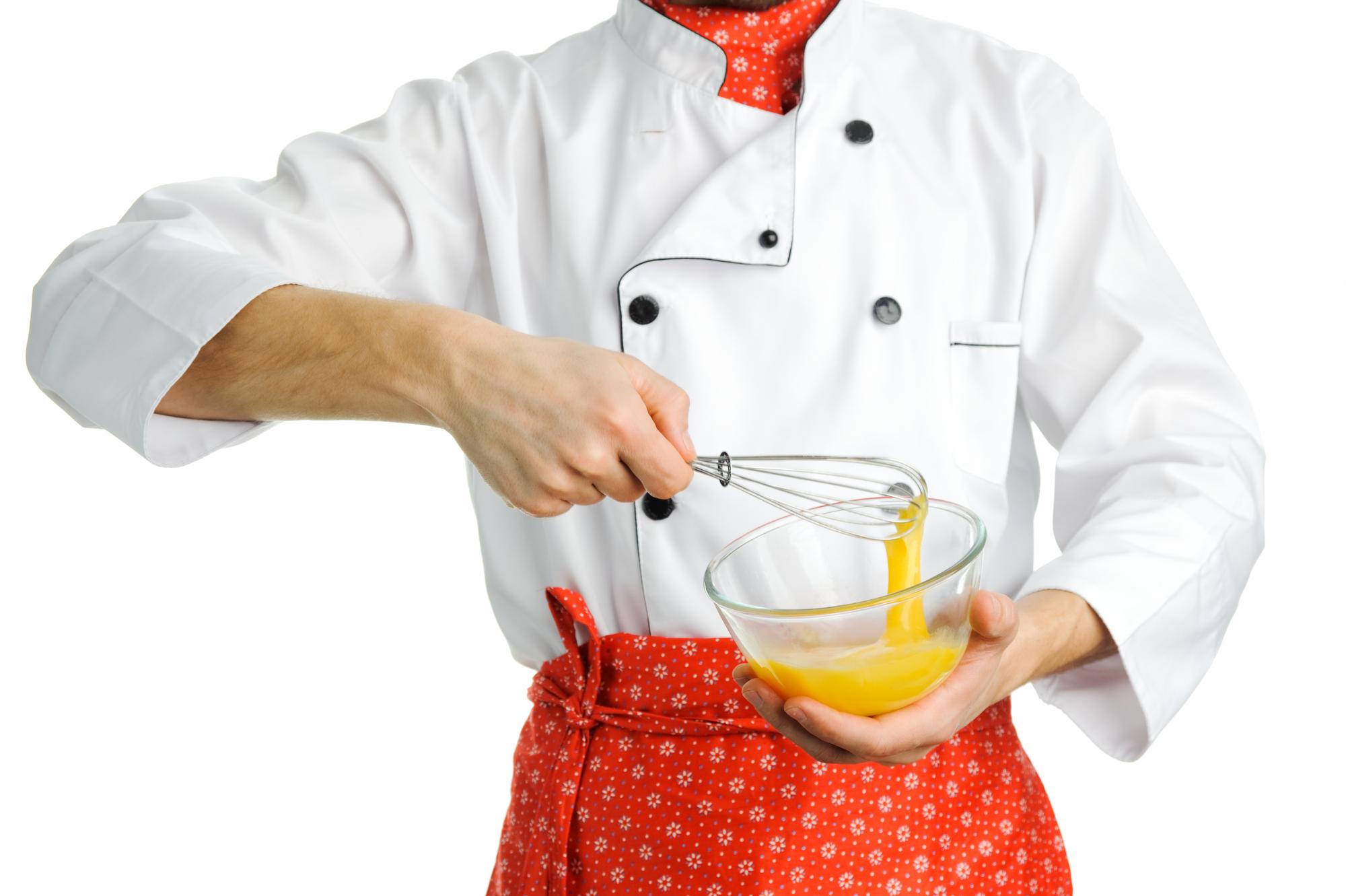 Pastry chef preparing dessert